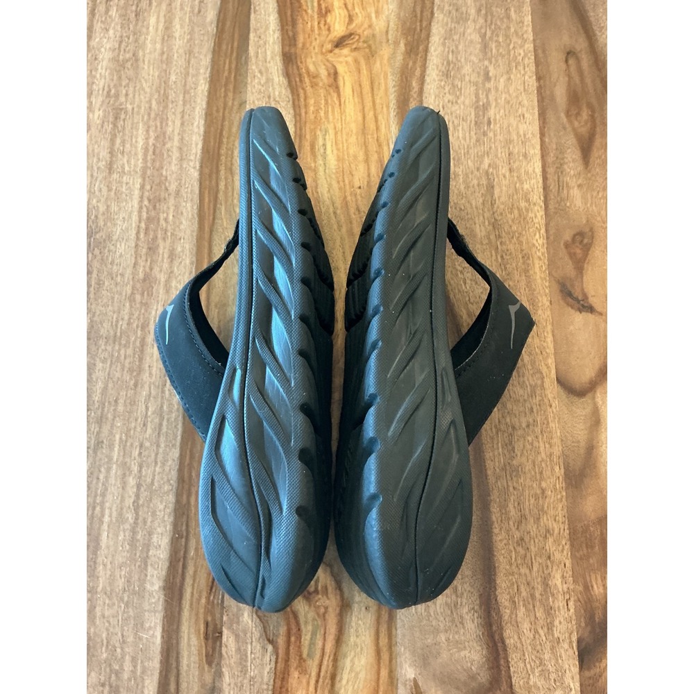 Hoka Ora Recovery Flip Sandals Black Dark Gull Gray Women 7 1099676 - Picture 8 of 10